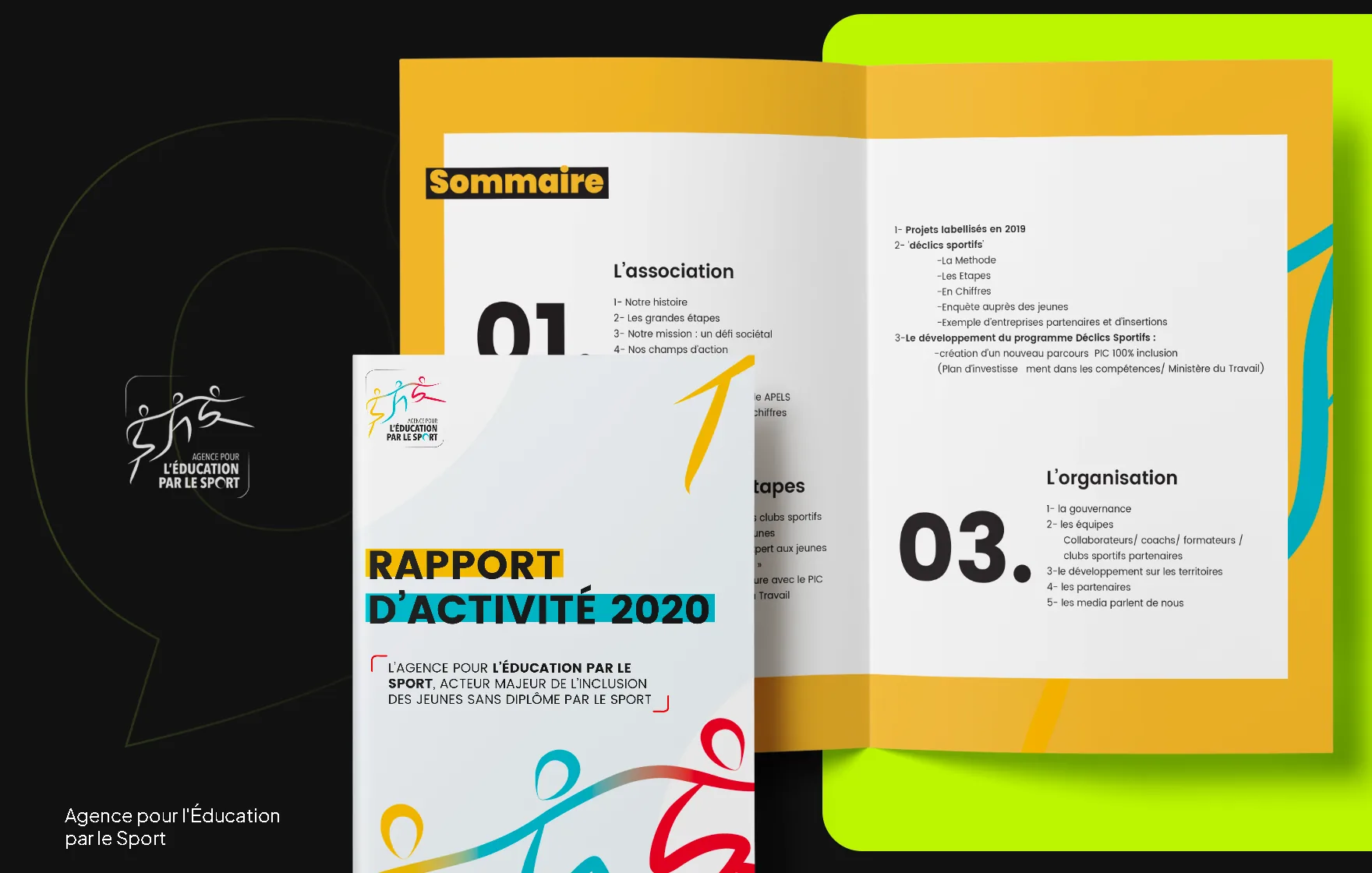 Branding APELS – Rapport d'activité de l'Agence Française de l'Éducation par le Sport conçu par Social360