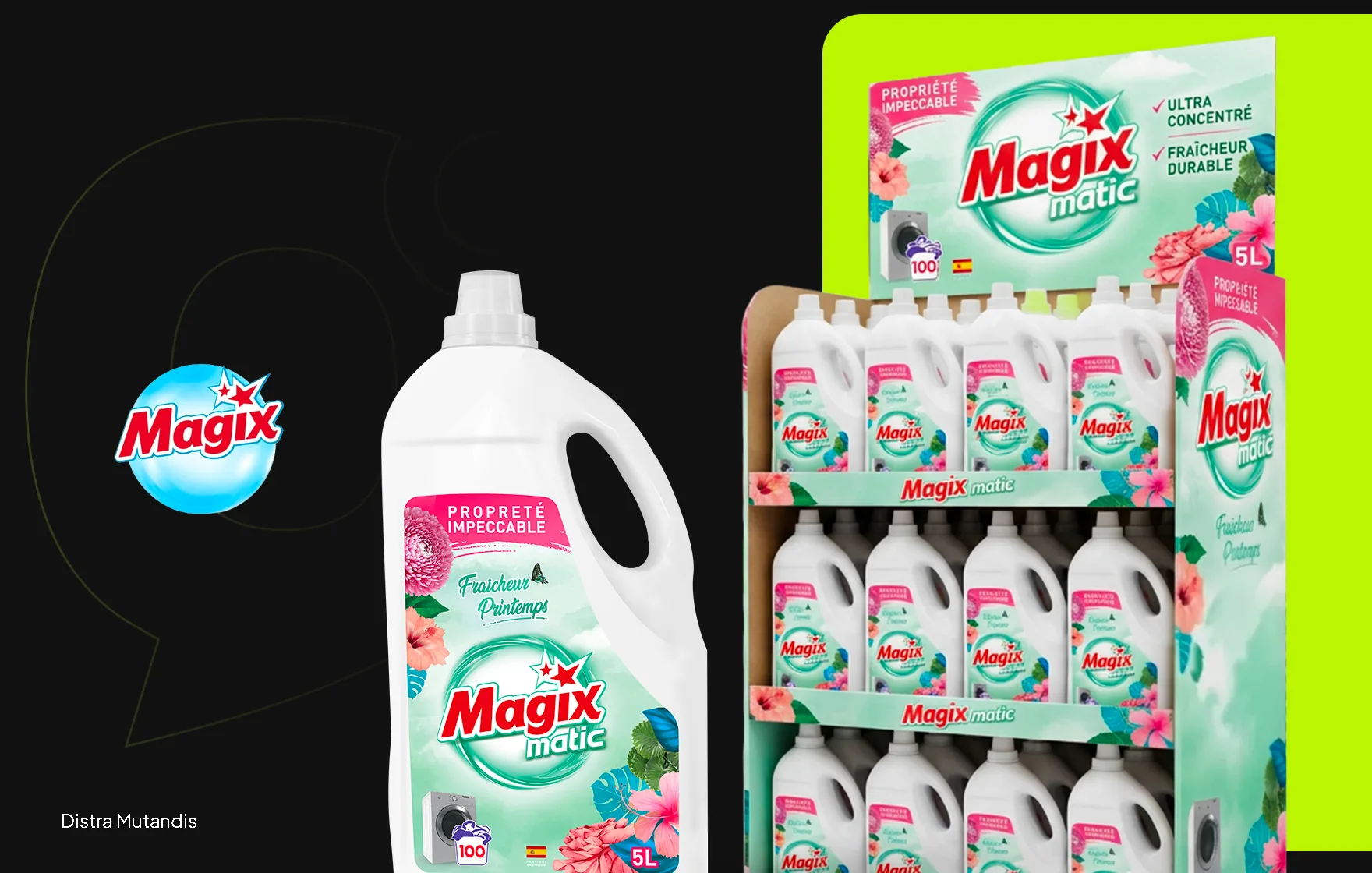 Branding Magix Matic – Packaging de lessive pour Distra Mutandis conçu par Social360