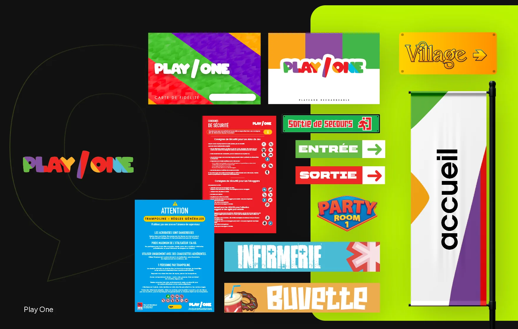 Branding Play One – Signalétique et identité visuelle du parc de loisirs par Social360