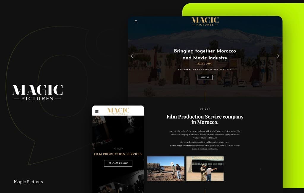 Site web pour Magic Pictures – production cinématographique
