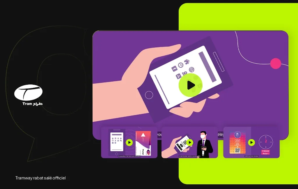 Vidéo motion graphics pour le lancement de l'application Tram mobile du Tramway Rabat-Salé
