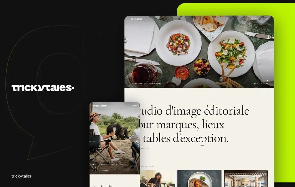 Site web du studio de photographie Trickytales – studio d'image éditoriale