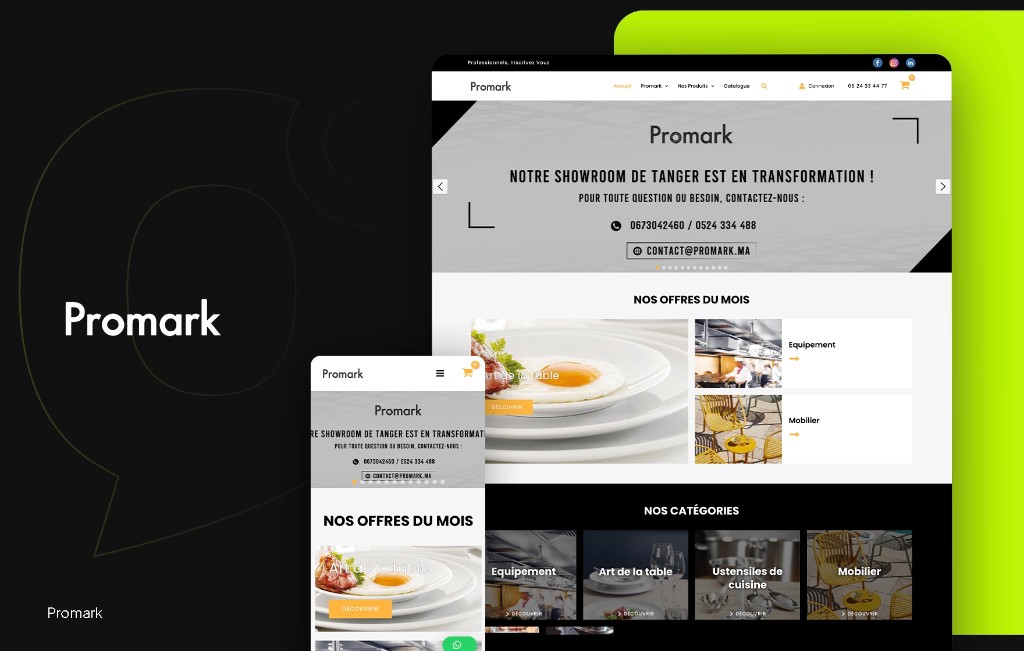 Promark – Site e-commerce équipement professionnel